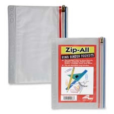 ANGLERS Zip All Ring Binder Pocket- 10-.50in.x8in.- Clear AN465461